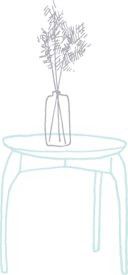 Therapiesitzung, Tisch mit Vase